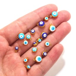 10pcs Stainless Steel Round Small Charms Devil's Eye Charms For Jewelry Making Earring Bracelet Pendant Jewelry Findings Bulk