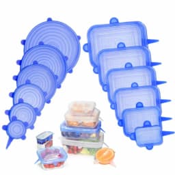 6/12Pcs Silicone Stretch Lids Reusable Food Seal Cover for Pot Bowl Keep Food Fresh Stretchy Wrap Cover Kitchen Cookware