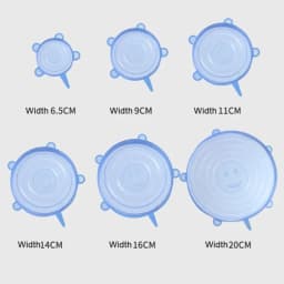 6/12Pcs Silicone Stretch Lids Reusable Food Seal Cover for Pot Bowl Keep Food Fresh Stretchy Wrap Cover Kitchen Cookware