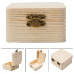 8x8x4.5cm Plain Natural Wooden Packing Box Storage Box Gift Box Wooden Storage Box Home Sundries Storage Box