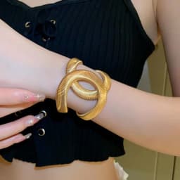 Gold Color Hollow Snake-shaped Bracelet For Women Fashion Simple Staggered Open Elastic Bracelet Exaggerated Writband Jewelry A