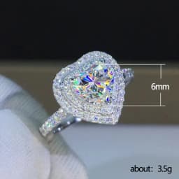 Huitan Timeless Style Love Shaped Cubic Zirconia Wedding Rings Women Luxury Proposal Engage Ring Anniversary Gifts Heart Jewelry