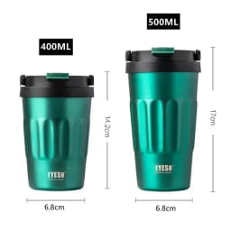400ml/500ml TYESO Vacuum Flasks Thermoses Stainless Thermos Water Bottles Cup 304 Original Car Tumbler Cold and hot Coffee Mug