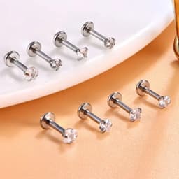 3mm Crystal Star Labret Piercing Stud Set Lip Ring Bulk Tragus Earring Flat Helix Stud Cartilage Jewelry Pack Lobe Earring Lot