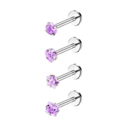 3mm Crystal Star Labret Piercing Stud Set Lip Ring Bulk Tragus Earring Flat Helix Stud Cartilage Jewelry Pack Lobe Earring Lot