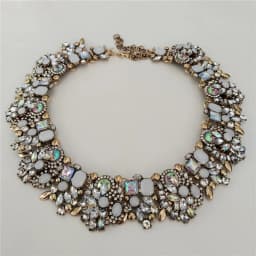 2026 New Fashion Crystal Rhinestones Large Collar Choker Necklace Earrings Women Jewelry Sets Indian Statement Wedding Necklace
