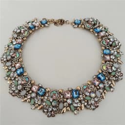 2026 New Fashion Crystal Rhinestones Large Collar Choker Necklace Earrings Women Jewelry Sets Indian Statement Wedding Necklace