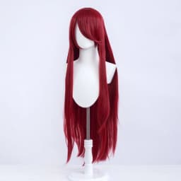100cm Long Wine Red Uzumaki Kushina Wig Heat Resistant Full Bangs Synthetic Hair Wig