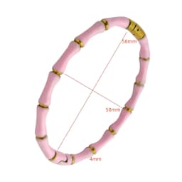 ZALMAN Brand Colorful Enamel Resin Bamboo Bangle Bracelet for Women Gold Color Stainless Steel Bangle Trendy Love Jewelry