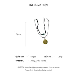 2 Pcs Vintage Peace Buckle Pendant Necklaces Natural Stone Beads Chains Choker Necklace Set Women Men Chinese Style Jewelry K-