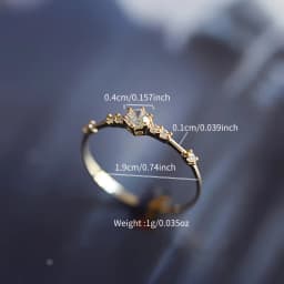 Ring 14k Plated Paved Shining Zirconia Or Silvery Make Your Call Match Daily Outfits Party Or