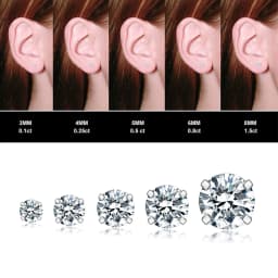 1 Pair Rose Gold Color Hypoallergenic 316L Stainless Steel White Cubic Zirconia CZ Stud Earrings Size 3-8mm