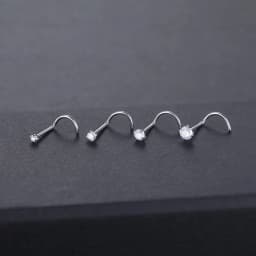 Implant Titanium Nose Stud Ring Set Round CZ Crystal Nose Piercings 1.5/2/2.5/3MM Screw Nostril Piercing Earring Jewelry 20G
