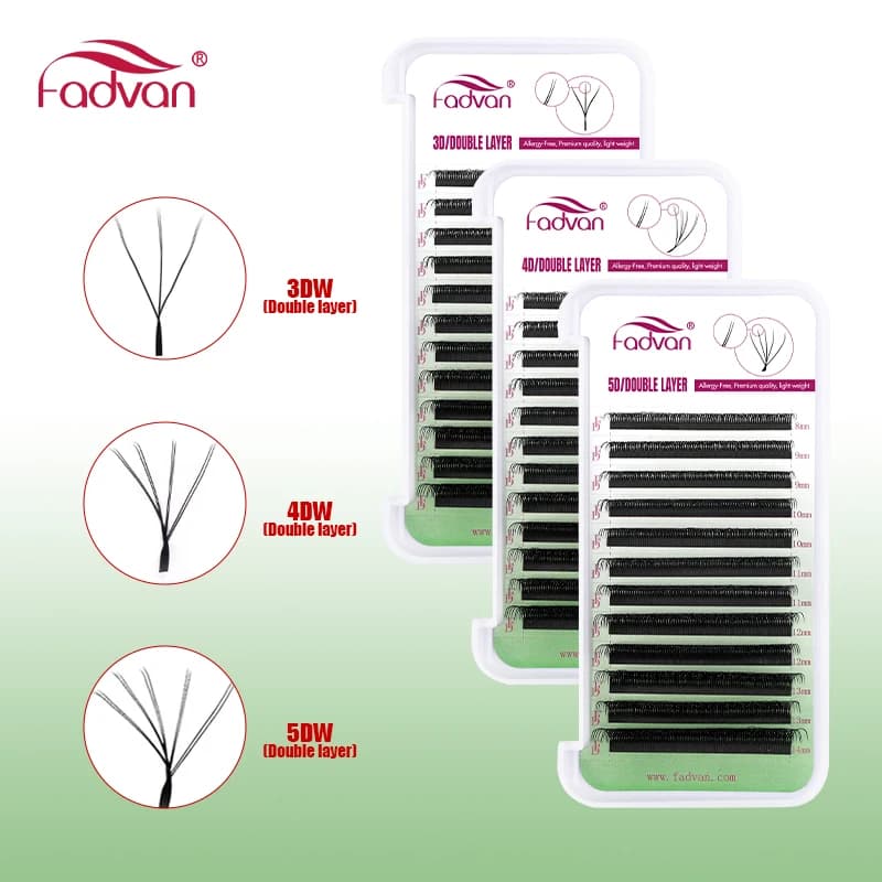 FADVAN Salons 6D/8D/10D W Lashes Double Layers W Shape Eyelash Extension Premade Volume Fan Natural Soft Lashes