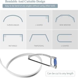 Flexible Bendable Curtain Track Ceiling Or Wall Mount Room Divider Curved Slide Ceiling Track System