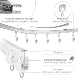 Flexible Bendable Curtain Track Ceiling Or Wall Mount Room Divider Curved Slide Ceiling Track System