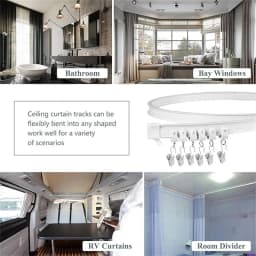 Flexible Bendable Curtain Track Ceiling Or Wall Mount Room Divider Curved Slide Ceiling Track System