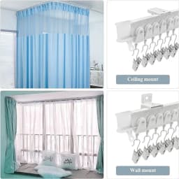 Flexible Bendable Curtain Track Ceiling Or Wall Mount Room Divider Curved Slide Ceiling Track System