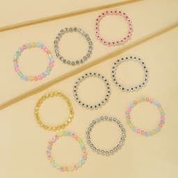 9pcs Girls Heart Star Cloud Smiling Face Luminous Beads Elastic Bracelet Set Girls Accessories Ideal choice for Gifts