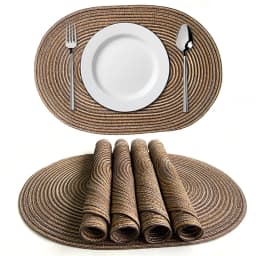 1/4/6/10PCS Oval Table Mats Braided Placemats for Dining Tables Natural Woven Oversized Place Mats Set 테이블매트 салфетки на стол