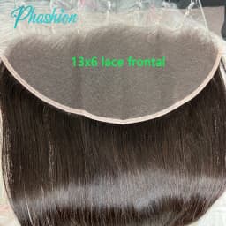 Phashion 28 Inch 13x6 Lace Frontal Straight Pre Plucked Swiss Closure Transparent Full Front Only Natural Black 100% Human Hair
