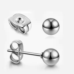 10pcs/lot Solid Round Ball Earring Stud Post Fit 316L Stainless Steel Hypoallergenic Bead Earring Jewelry 2/3/4/5/6mm
