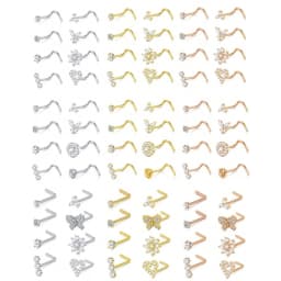 8Pcs/Set Nose Studs Rings For Women 18G 20G Corkscrew L Shaped Nose Screw Studs Nose Rings Studs Surgical Steel Nostril Nose Pie