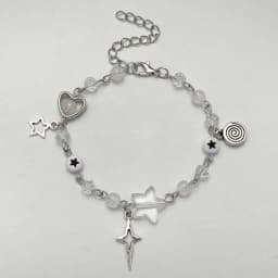 Fashion Couple Beads Bracelets Love Heart Star Handmade Y2K Charm Anime Beaded Kawaii Friendship Couple Bracelet Jewelry