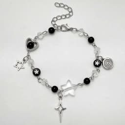 Fashion Couple Beads Bracelets Love Heart Star Handmade Y2K Charm Anime Beaded Kawaii Friendship Couple Bracelet Jewelry