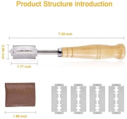 Wood Handle Sourdough Bread Scoring Lame Bread Knife With 5 Pcs Blades Bread Machine Lame Dough Scoring Knife
