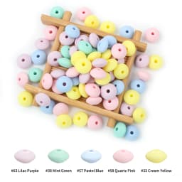 50/100pcs Silicone Lentil Beads 12mm Abacus Loose Focal Beads DIY Necklace Bracelet Keychain Accessories For Jewelry Making