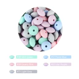 50/100pcs Silicone Lentil Beads 12mm Abacus Loose Focal Beads DIY Necklace Bracelet Keychain Accessories For Jewelry Making