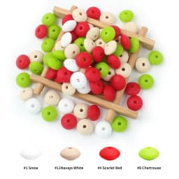 50/100pcs Silicone Lentil Beads 12mm Abacus Loose Focal Beads DIY Necklace Bracelet Keychain Accessories For Jewelry Making