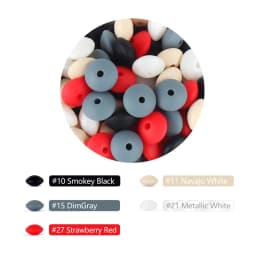 50/100pcs Silicone Lentil Beads 12mm Abacus Loose Focal Beads DIY Necklace Bracelet Keychain Accessories For Jewelry Making