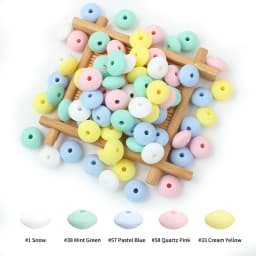 50/100pcs Silicone Lentil Beads 12mm Abacus Loose Focal Beads DIY Necklace Bracelet Keychain Accessories For Jewelry Making