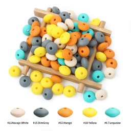 50/100pcs Silicone Lentil Beads 12mm Abacus Loose Focal Beads DIY Necklace Bracelet Keychain Accessories For Jewelry Making