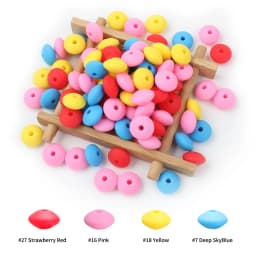 50/100pcs Silicone Lentil Beads 12mm Abacus Loose Focal Beads DIY Necklace Bracelet Keychain Accessories For Jewelry Making