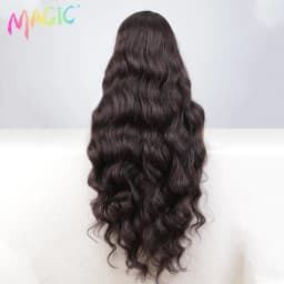 Magic Synthetic Lace Front Wig Long Wavy 36 Inch Cosplay Body Wavy Side Part Lace Wig For Women Lace Front Wig Ombre Blonde Wig