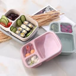 Wheat Straw Lunch Box Portable Bento Box With Compartment Picnic Bento Box Fruit Container Microwave Oven Dinnerware for Student