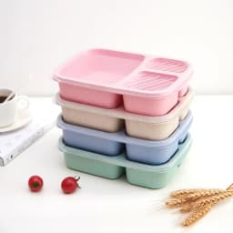 Wheat Straw Lunch Box Portable Bento Box With Compartment Picnic Bento Box Fruit Container Microwave Oven Dinnerware for Student