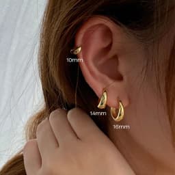 3Pcs/Set Trendy Fashion Classic Style Copper Alloy Gold-Color Smooth Metal O- shaped Circular Earrings For Woman Party Jewelry