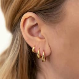 3Pcs/Set Trendy Fashion Classic Style Copper Alloy Gold-Color Smooth Metal O- shaped Circular Earrings For Woman Party Jewelry