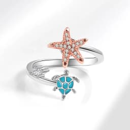 Sunflower Rotating Anxiety Ring For Women Spinner Fidgets Adjustable Open Rings Cute Animal Butterfly Turtle Bague Anti Stress
