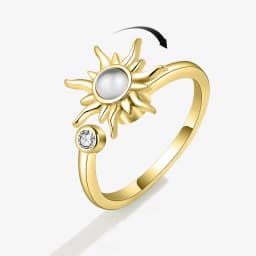 Sunflower Rotating Anxiety Ring For Women Spinner Fidgets Adjustable Open Rings Cute Animal Butterfly Turtle Bague Anti Stress