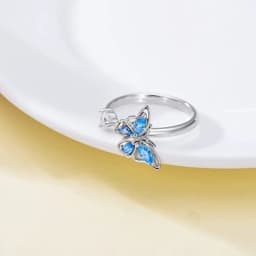 Sunflower Rotating Anxiety Ring For Women Spinner Fidgets Adjustable Open Rings Cute Animal Butterfly Turtle Bague Anti Stress