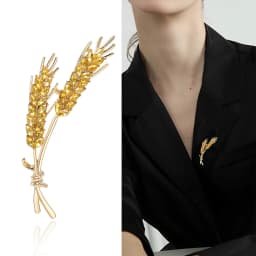 Rhinestone Wheat Ear Brooches for Women Unisex Enamel Wheat Plant Pins Banquet Party Backpack Gifts Jewelry Accessories
