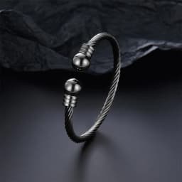 Luxury Stainless Steel Braided Open Men Women Charm Cuff BraceletGold Silvery Ball Jewelry Accessories Bracelets Bangles
