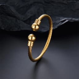 Luxury Stainless Steel Braided Open Men Women Charm Cuff BraceletGold Silvery Ball Jewelry Accessories Bracelets Bangles