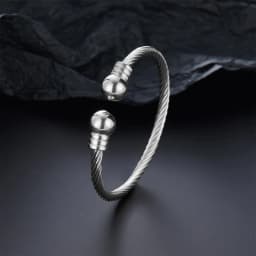 Luxury Stainless Steel Braided Open Men Women Charm Cuff BraceletGold Silvery Ball Jewelry Accessories Bracelets Bangles