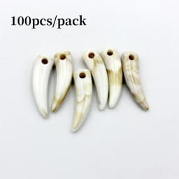 20pcs/30pcs/100pcs Ivory Horn Pendants For Jewelry Making Acrylic Wolf Teeth Charms Pendant Resin Beads DIY Jewelry Accessorie
